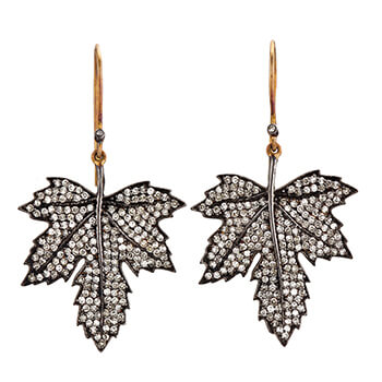 Sparkling Leaf Earrings